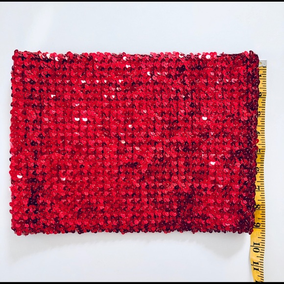 Boston Proper red metallic sequin All elastic tube top x-small - small - Picture 6 of 16